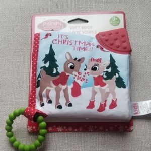 Rudolph Baby it's Christmas Time soft book With Tether